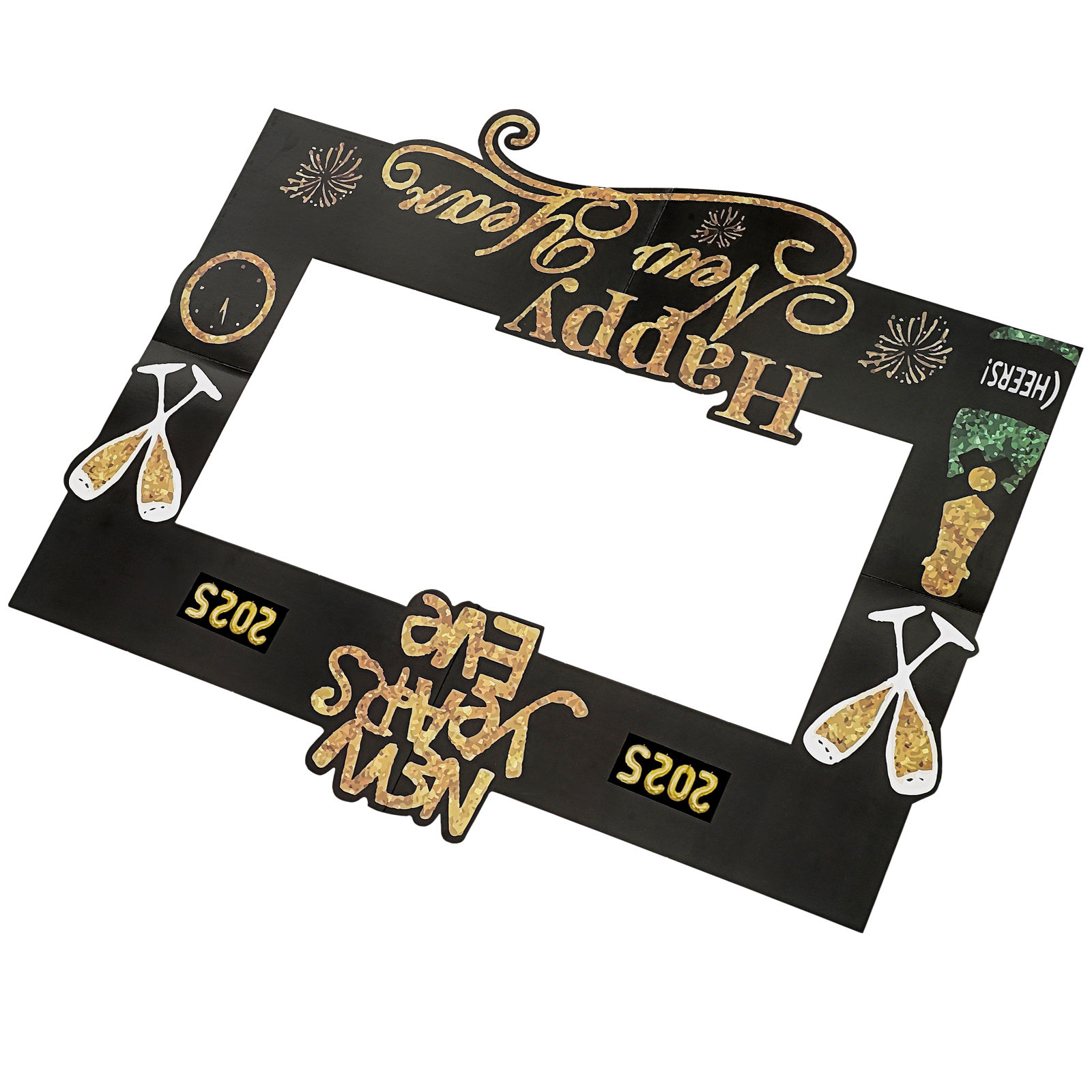 Photo Booth Frame - 2025 Nieuwjaarsfoto-rekwisiet Handheld Fotolijst Stevig Draagbaar